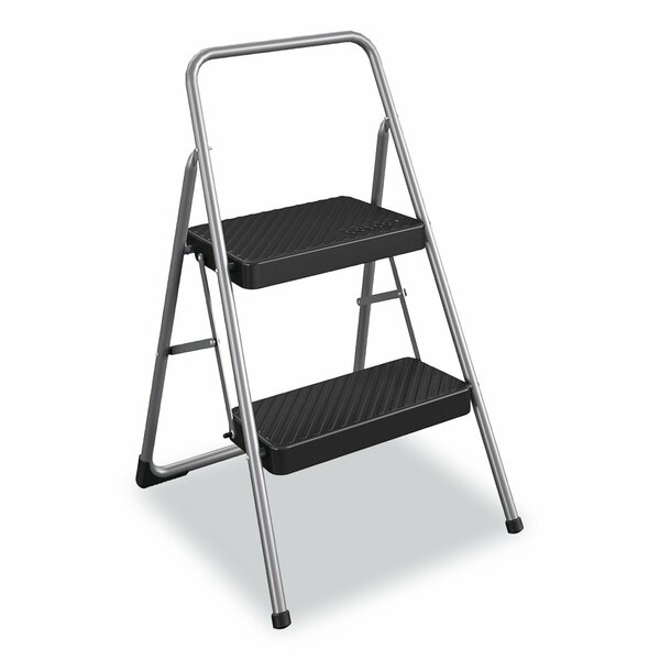 Cosco 2-Step Folding Steel Step Stool, 200 lb Capacity, 17.38w x 18d x 28.13h, Cool Gray 11-135CLGG1